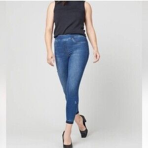SPANX Distressed Ankle‎ Skinny Jeans, Medium Wash